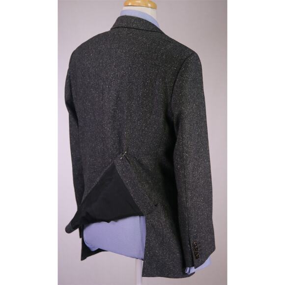 Hugo Boss Gray Herringbone Tweed Wool Silk 2-Btn Blazer Jacket Current Model 40R - Picture 7 of 11